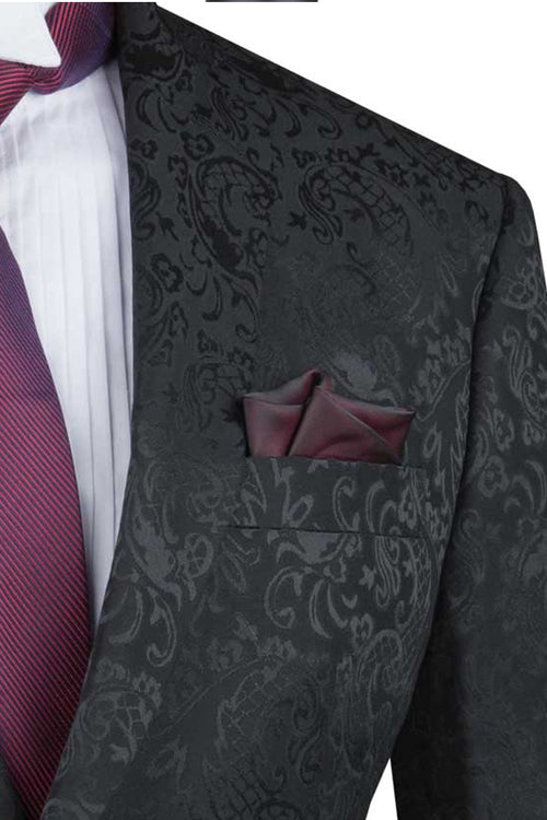 Ivory Men's Slim Fit Paisley Wedding & Prom 2026 Suit - Shiny Finish by Vinci
