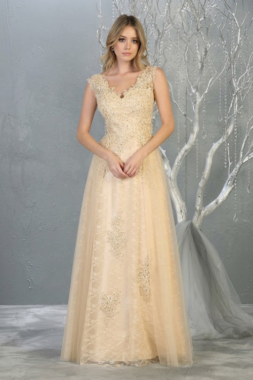 May Queen MQ1799 Special Occasion A-line Embroidered Formal Dress