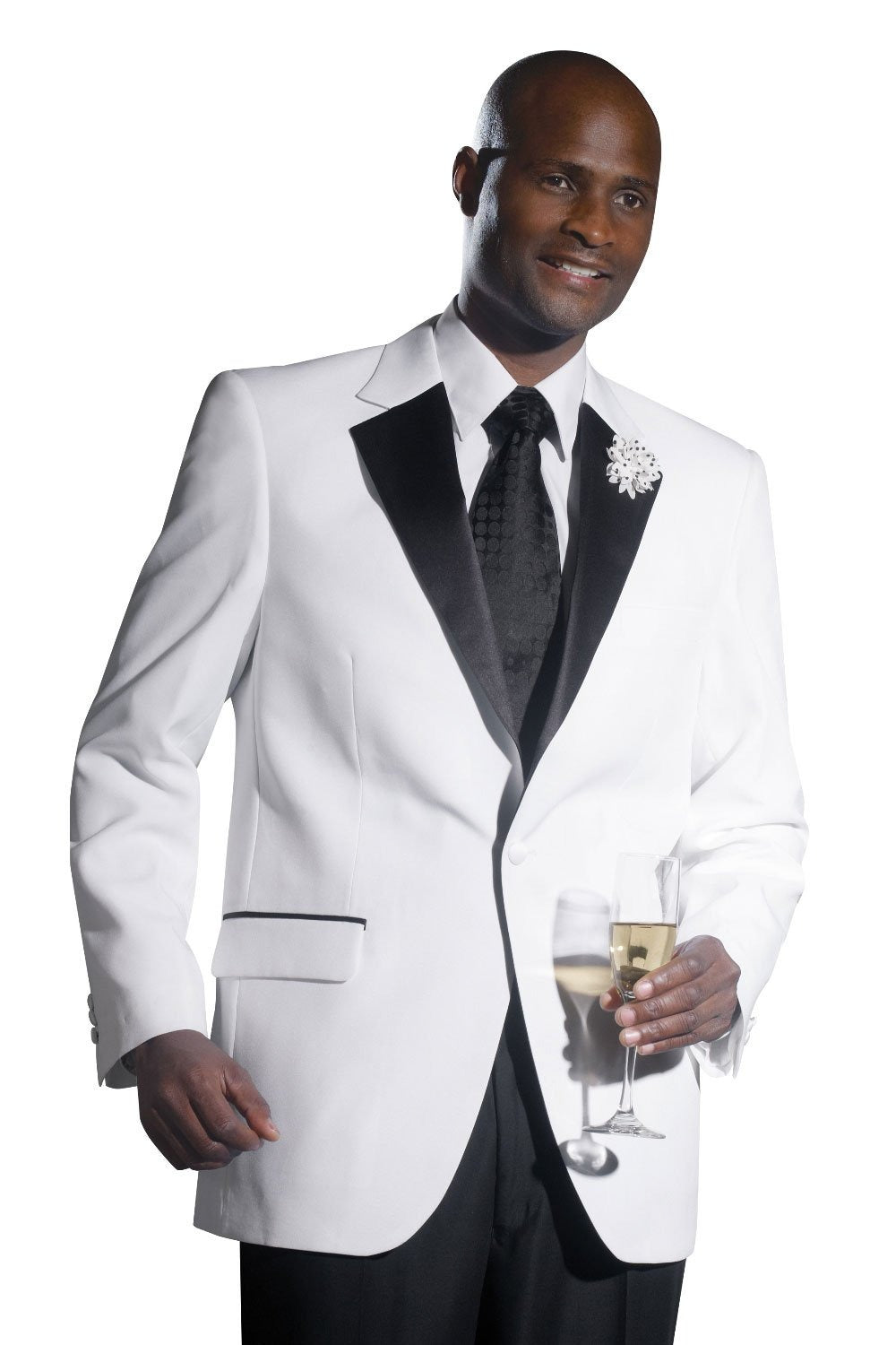 "Quincy" White 1-Button Notch Tuxedo (2-Piece Set)