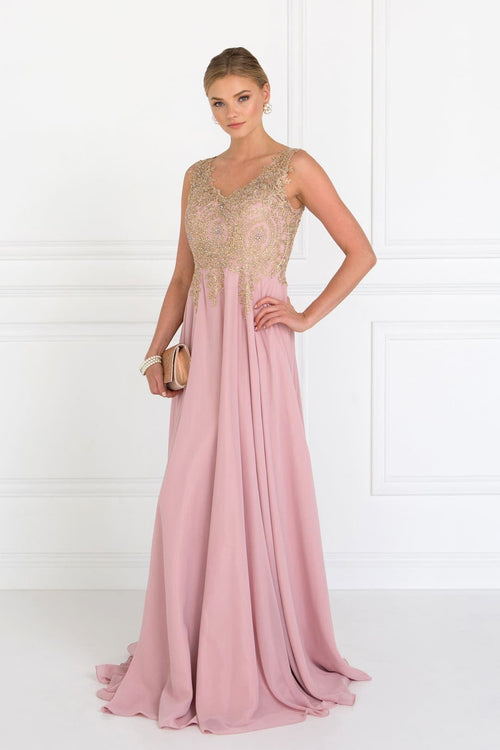 Embroidered Chiffon Dress by Elizabeth K GL2311