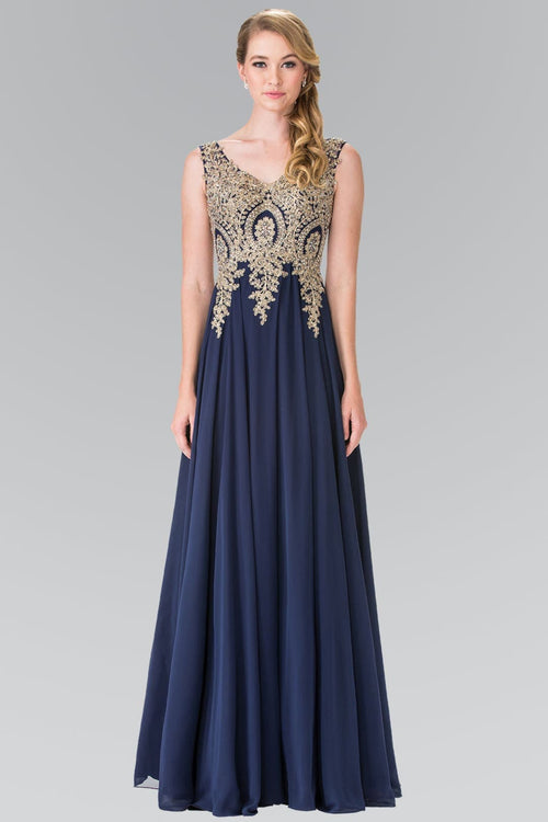 Embroidered Chiffon Dress by Elizabeth K GL2311