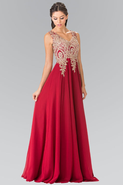 Embroidered Chiffon Dress by Elizabeth K GL2311