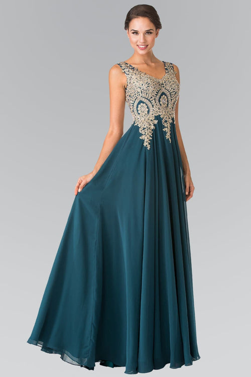 Embroidered Chiffon Dress by Elizabeth K GL2311