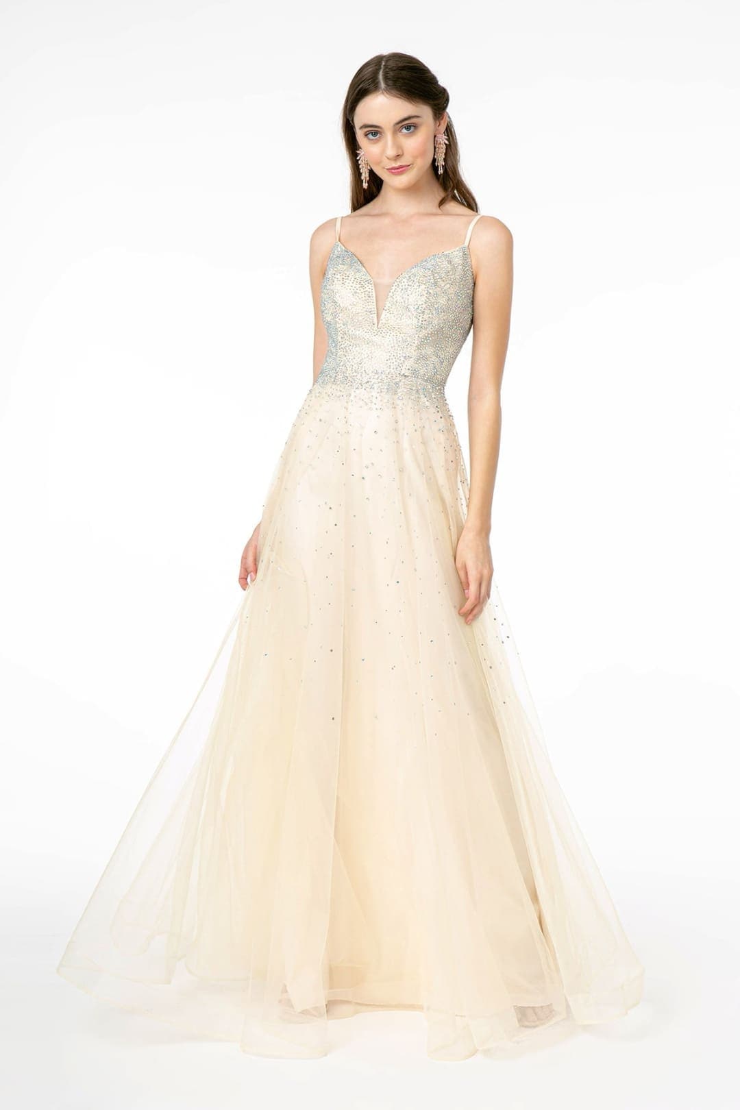 Formal Dress - Champagne Mesh by Elizabeth KGL2891 – SuitUSA