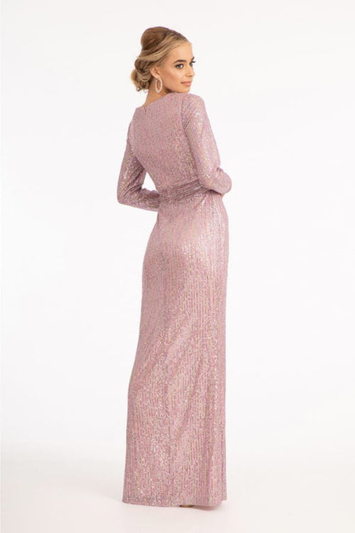 Sequin Long Sleeve Dress by Elizabeth KGL3063