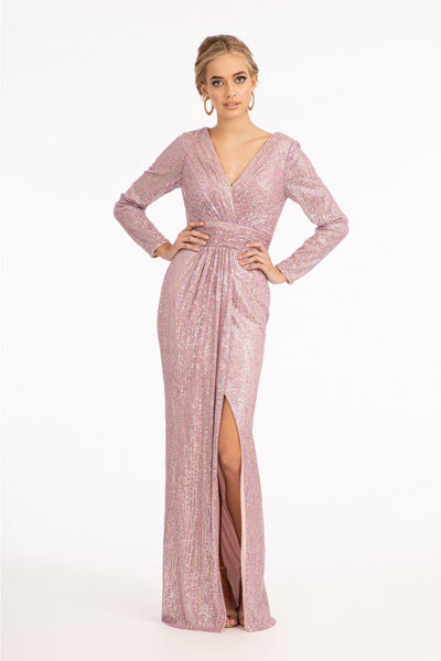 Sequin Long Sleeve Dress by Elizabeth KGL3063