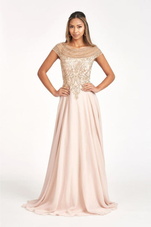 Embellished Chiffon Gown by Elizabeth KGL3065