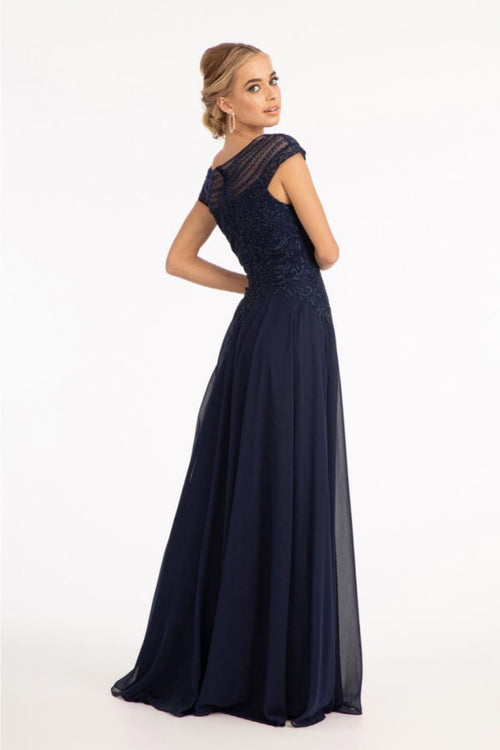 Embellished Chiffon Gown by Elizabeth KGL3065
