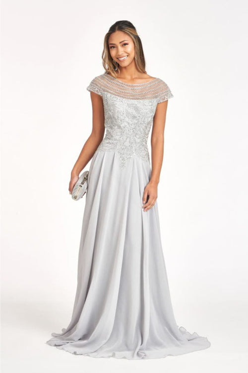 Embellished Chiffon Gown by Elizabeth KGL3065