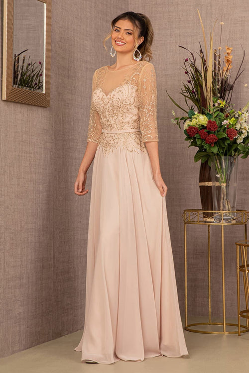 Embroidered A-line Dress by Elizabeth KGL3066