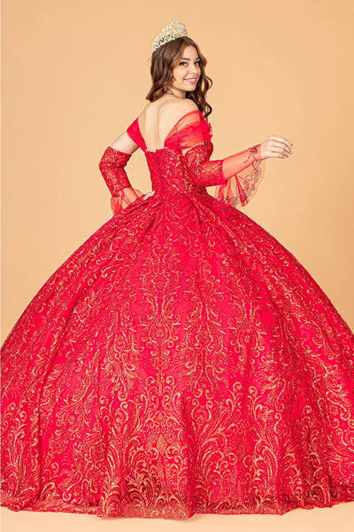 Embellished Off Shoulder Gown by Elizabeth KGL3073