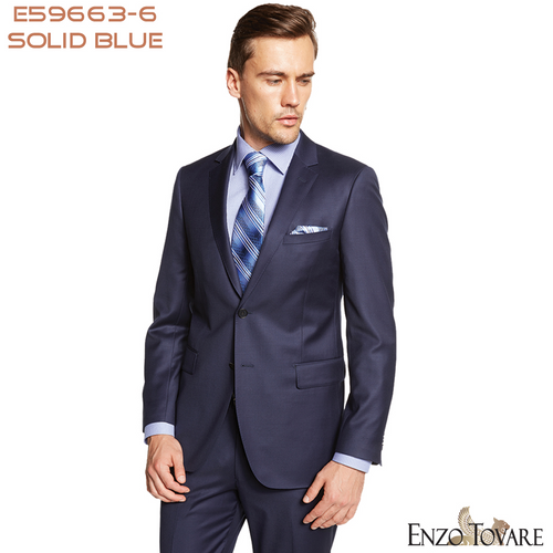 ENZO 150’s Super Wool 2-Button Suits in 6 Solid Fabrics Colors