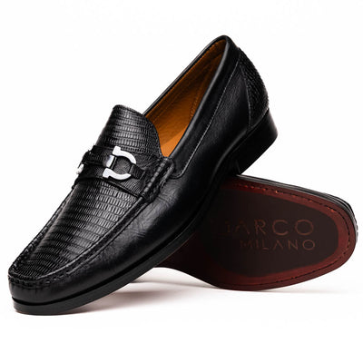 Marco_Di_Milano Enzo Black Leather Oxfords