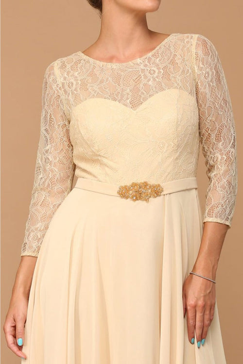 Eva USA 3227 A-Line Lace Detailed Mother of the Bride Gown