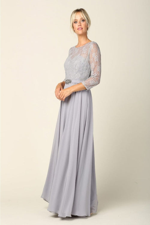 Eva USA 3227 A-Line Lace Detailed Mother of the Bride Gown