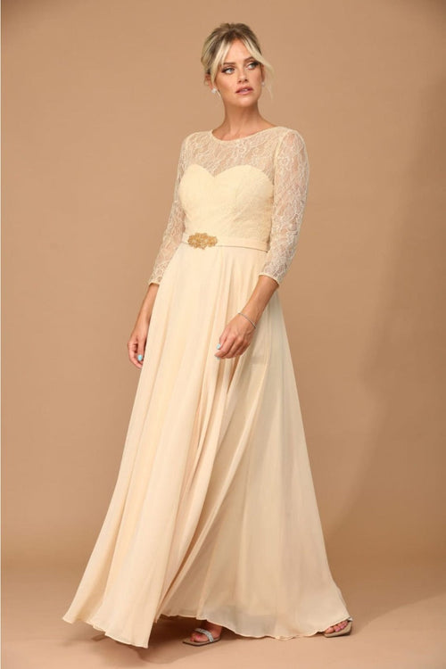 Eva USA 3227 A-Line Lace Detailed Mother of the Bride Gown