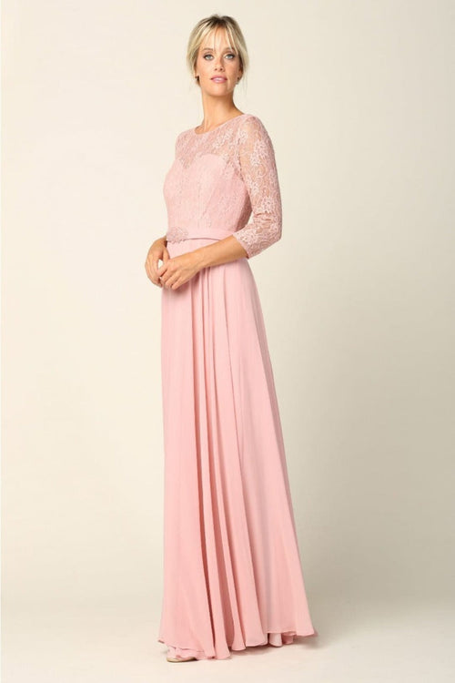 Eva USA 3227 A-Line Lace Detailed Mother of the Bride Gown