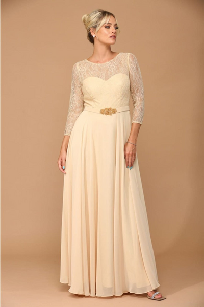 Eva USA 3227 A-Line Lace Detailed Mother of the Bride Gown