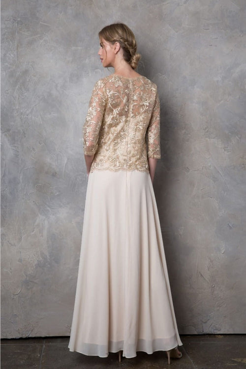 Eva USA 3377 One Piece Georgette Mother of the Bride Evening Dress