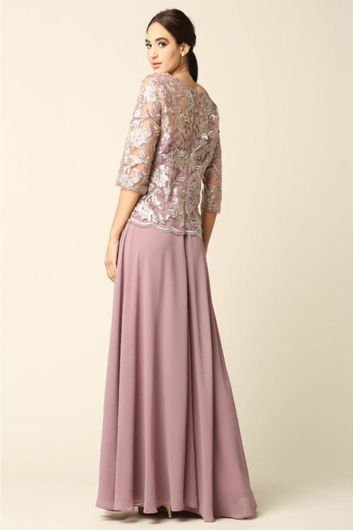Eva USA 3377 One Piece Georgette Mother of the Bride Evening Dress