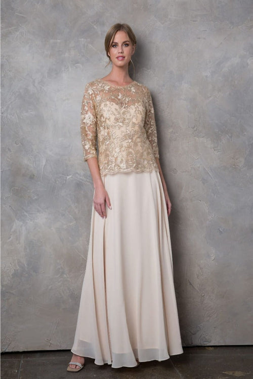 Eva USA 3377 One Piece Georgette Mother of the Bride Evening Dress