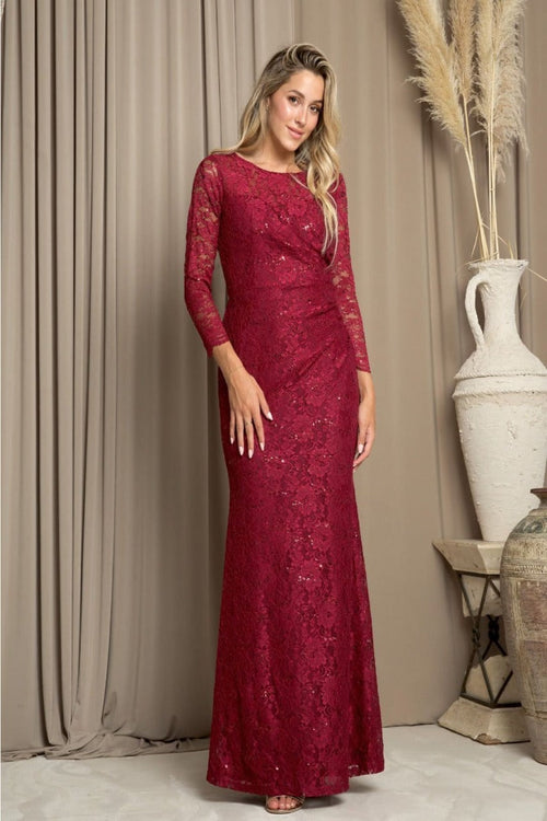 Eva USA 3397 Fully Lined Evening Mother of the Bride Long Dress