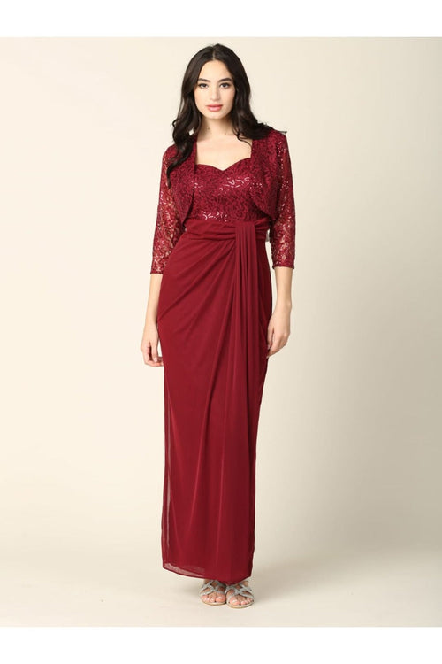 Eva USA 3406 Mother of the Bride Sweetheart 2 Pc Chiffon Bolero Dress