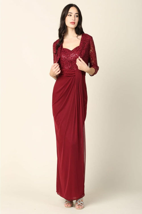 Eva USA 3406 Mother of the Bride Sweetheart 2 Pc Chiffon Bolero Dress