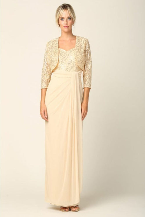 Eva USA 3406 Mother of the Bride Sweetheart 2 Pc Chiffon Bolero Dress