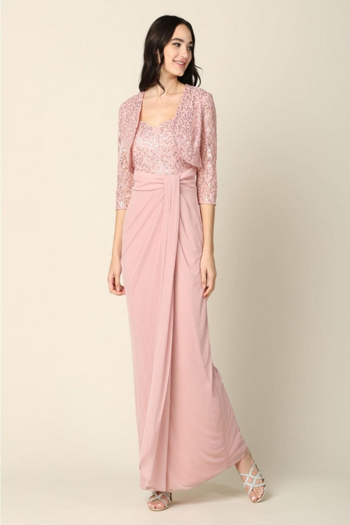 Eva USA 3406 Mother of the Bride Sweetheart 2 Pc Chiffon Bolero Dress