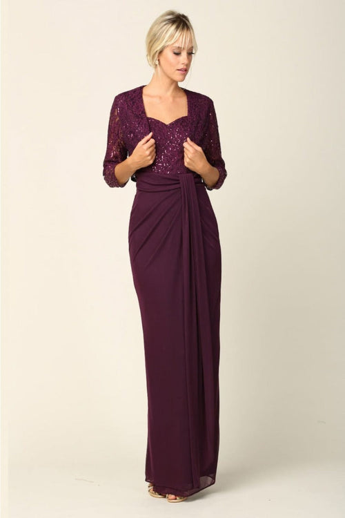Eva USA 3406 Mother of the Bride Sweetheart 2 Pc Chiffon Bolero Dress