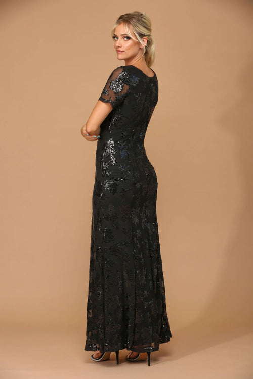 Mother-of-the-Bride Short Sleeve Formal Evening Dress by Eva USA 3456