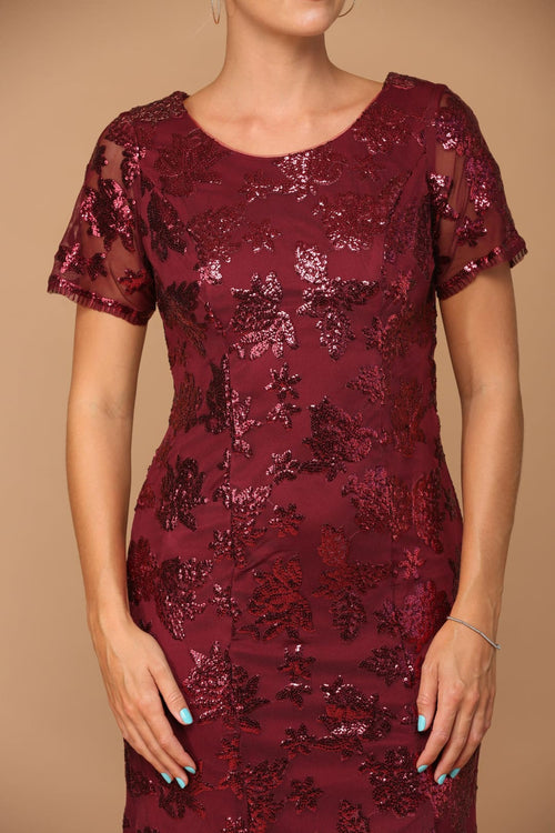 Mother-of-the-Bride Short Sleeve Formal Evening Dress by Eva USA 3456