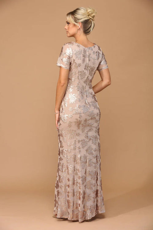 Mother-of-the-Bride Short Sleeve Formal Evening Dress by Eva USA 3456