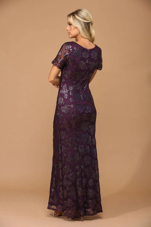 Mother-of-the-Bride Short Sleeve Formal Evening Dress by Eva USA 3456