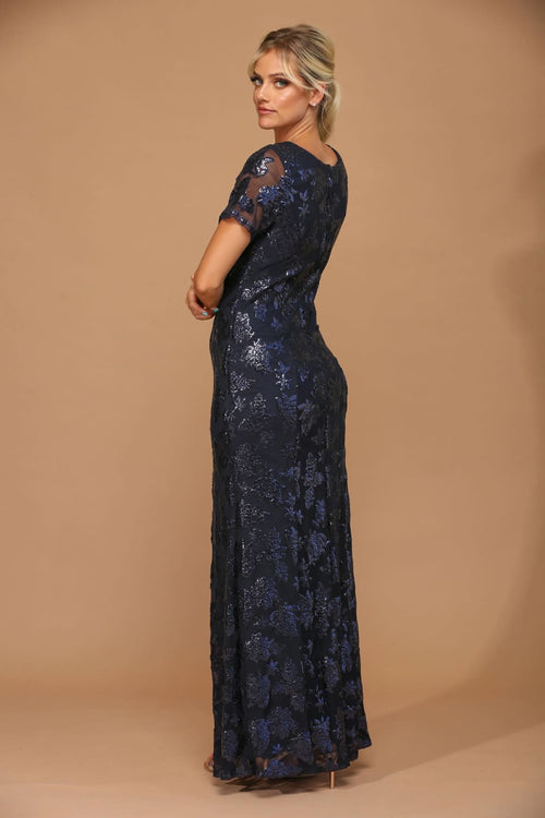 Mother-of-the-Bride Short Sleeve Formal Evening Dress by Eva USA 3456