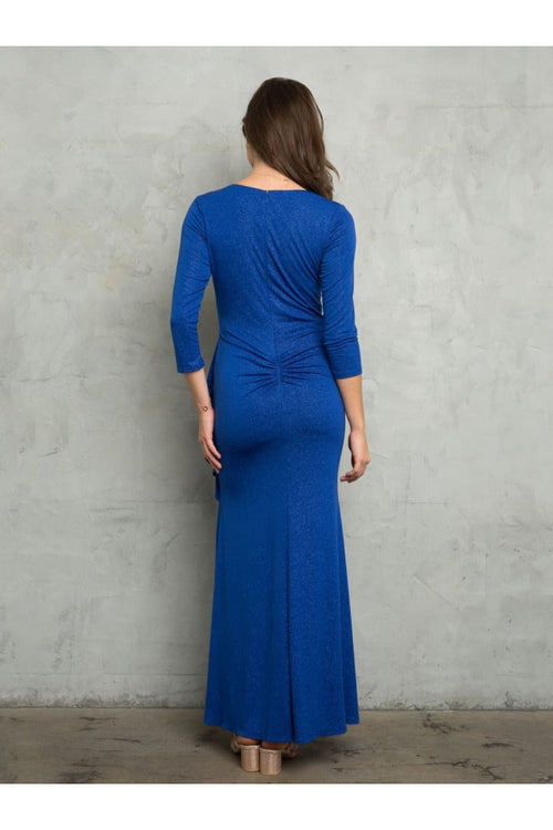 V-Neck 3/4 Sleeve MOB Formal Dress