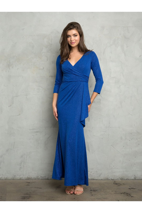 V-Neck 3/4 Sleeve MOB Formal Dress