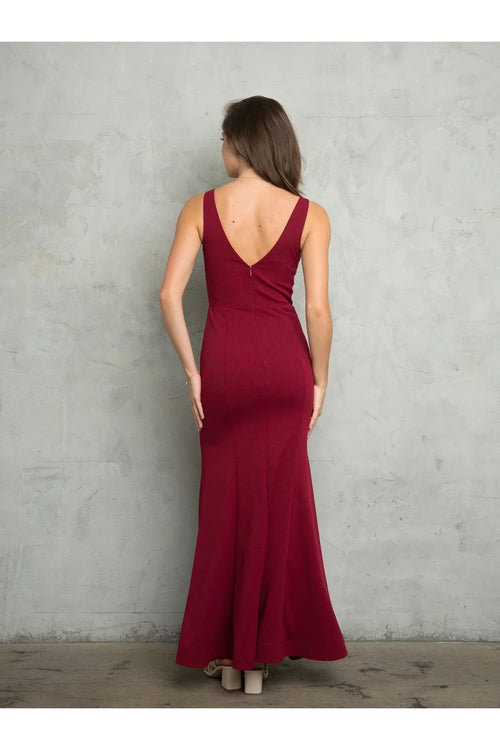 Eva USA 3482 Long Slit Fitted Formal Prom Dress