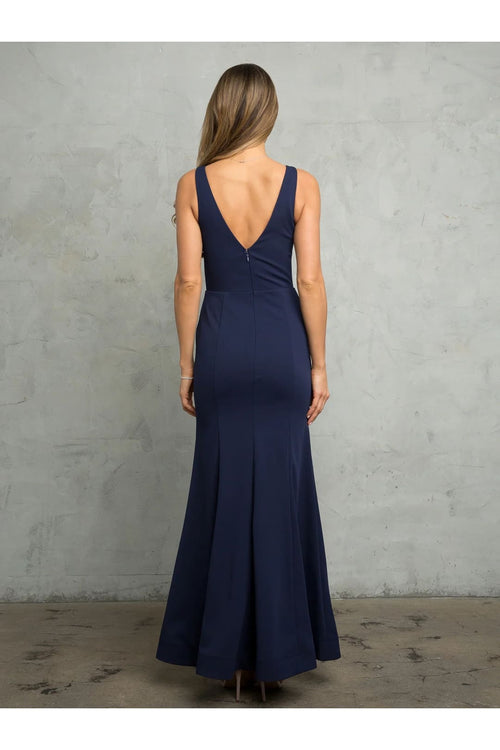 Eva USA 3482 Long Slit Fitted Formal Prom Dress