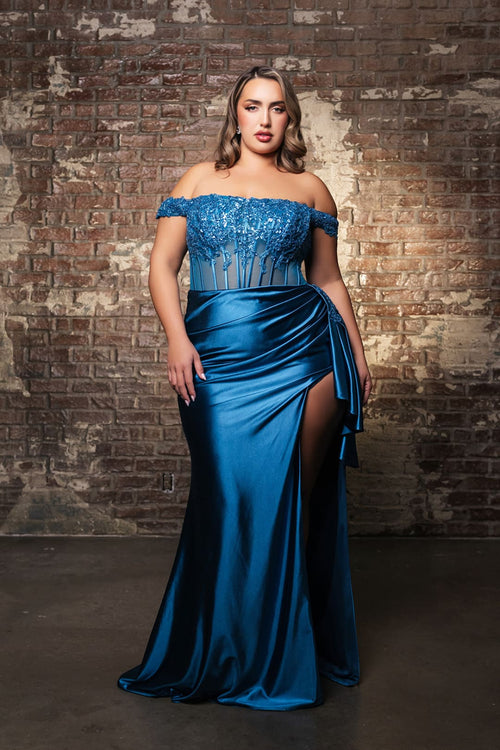 Evening Dress Sleeveless Ruched Long Prom Gown By Royal Queen RQ8173