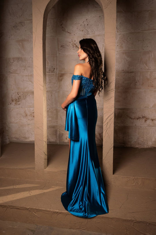 Evening Dress Sleeveless Ruched Long Prom Gown By Royal Queen RQ8173