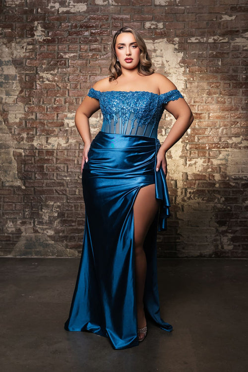 Evening Dress Sleeveless Ruched Long Prom Gown By Royal Queen RQ8173