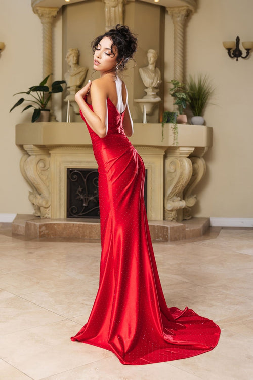 Evening Dress Straight Across Mermaid Gown By May Queen MQ2156