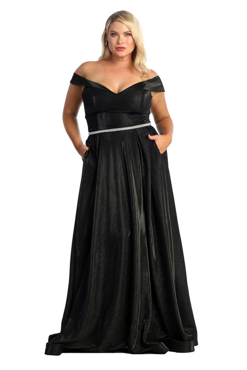 Evening Gown Pleated Long Formal Gown and Plus Size May Queen MQ1876
