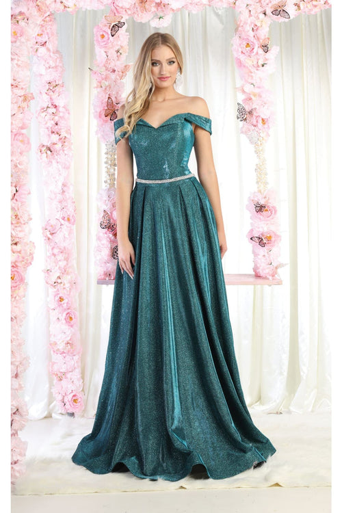 Evening Gown Pleated Long Formal Gown and Plus Size May Queen MQ1876