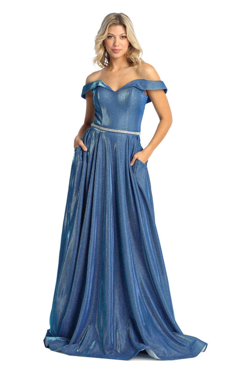 Evening Gown Pleated Long Formal Gown and Plus Size May Queen MQ1876