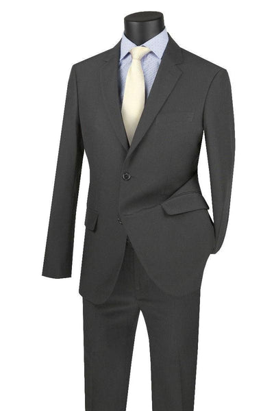 "Extra Slim Fit Charcoal Grey Poplin Suit: Apollo King" - Elegant Mensattire