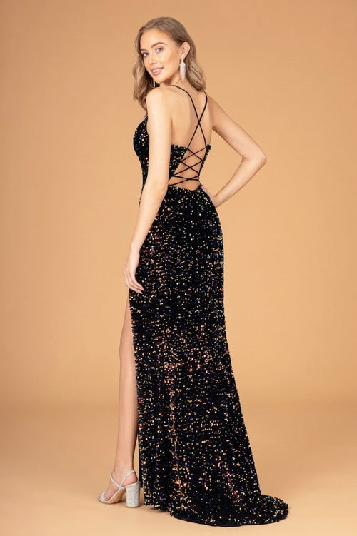 Sequin Velvet Gown by Elizabeth KGL3081