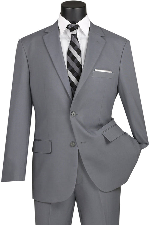 Men's 2-Button Classic Olive Poplin Suit by Vinci